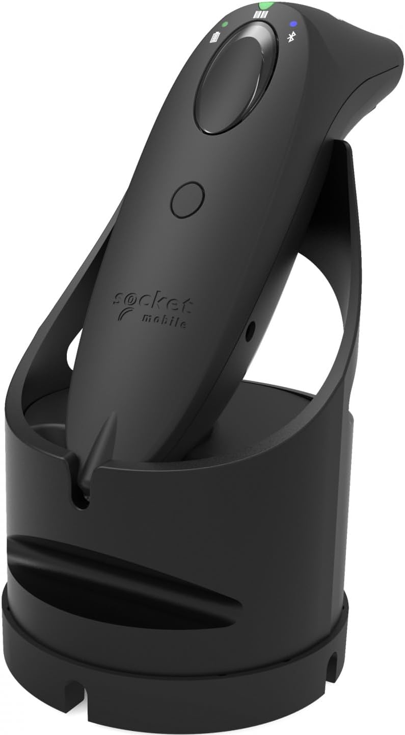 SocketScan S740, Escáner de código de Barras Universal para POS de Shopify Negro y Base Negra